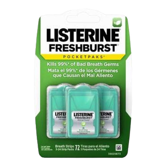 Listerin Freshburst Pocketpaks Fresh Breath Strips 3-24-strip pk, 72 Strips
