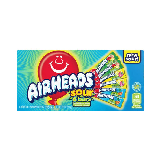 Airheads Sour 6 Bar Selection - 3.3oz (93.6g) - Theatre Box