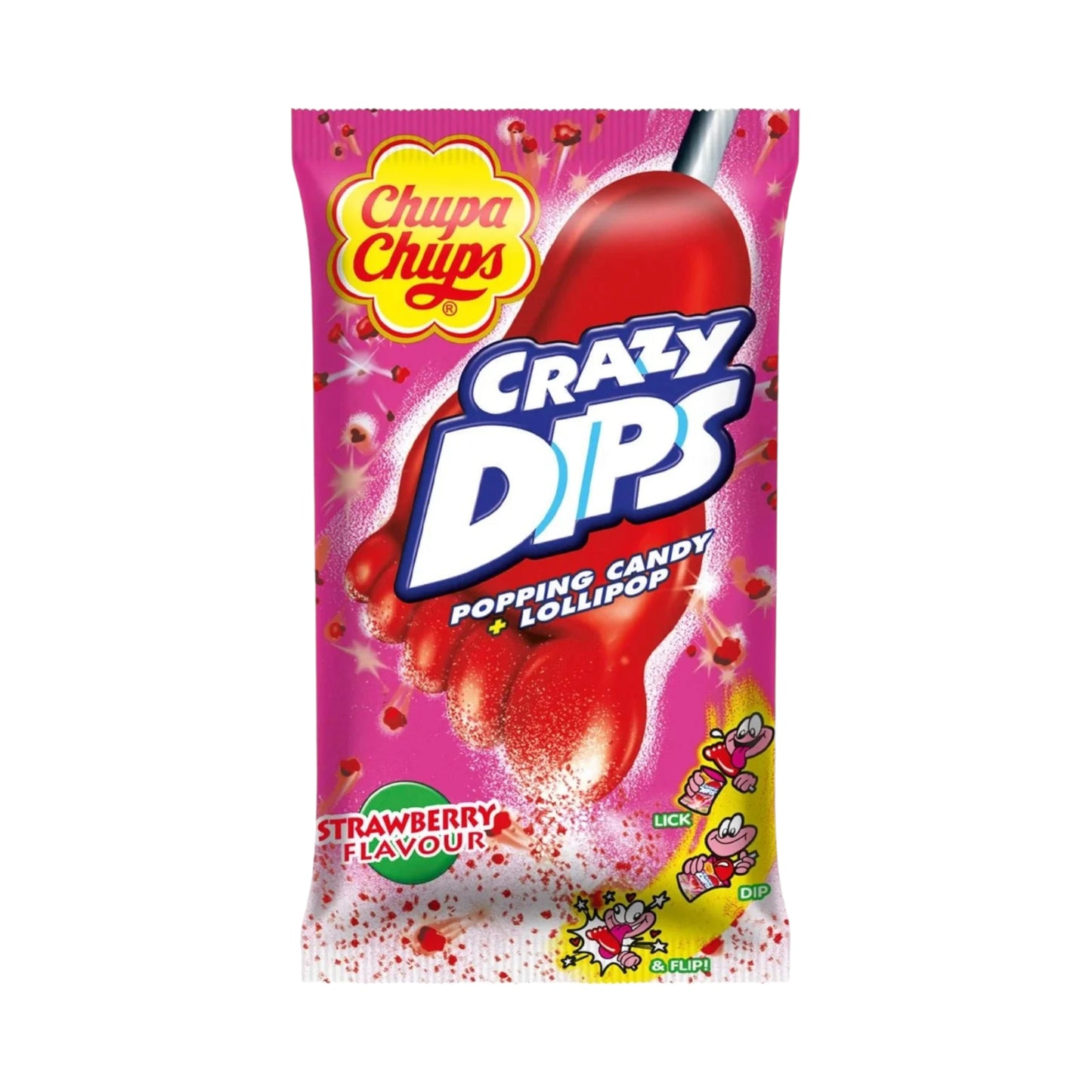 Chupa Chups Crazy Dips Popping Candy Strawberry 14g