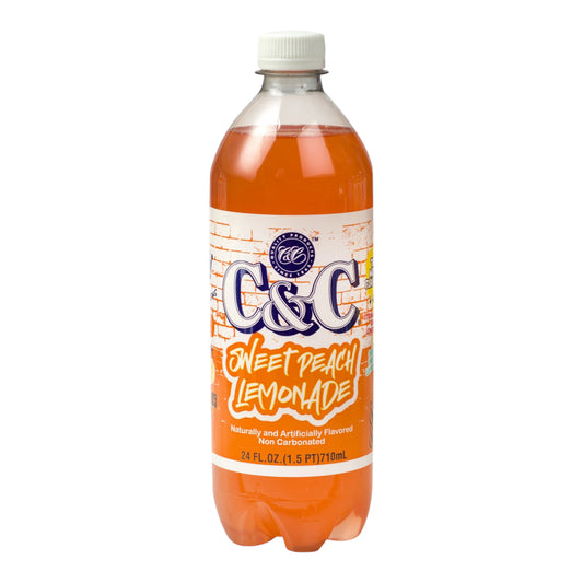 C&C Soda Sweet Peach Lemonade Bottle 24 fl oz (710ml)