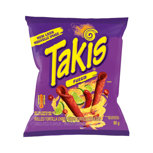 Takis Fuego Rolled Tortilla Corn Chips - 90g [Canadian]