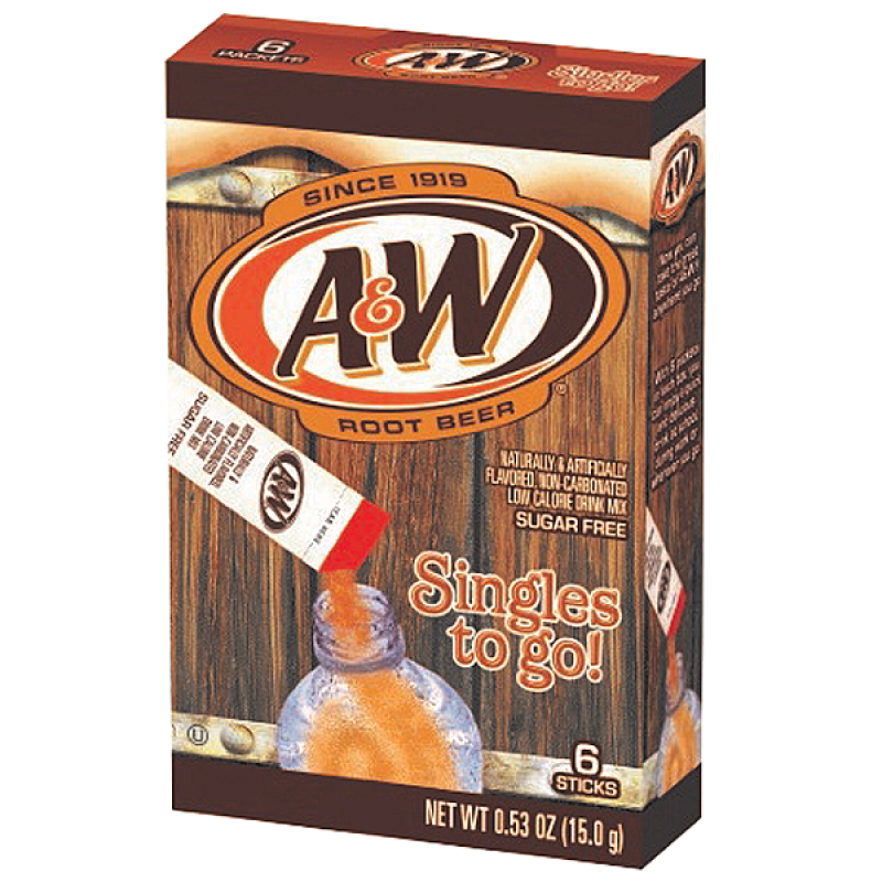 A&W Root Beer Singles to go! Drink Mix Sachets - 0.53oz (15g)