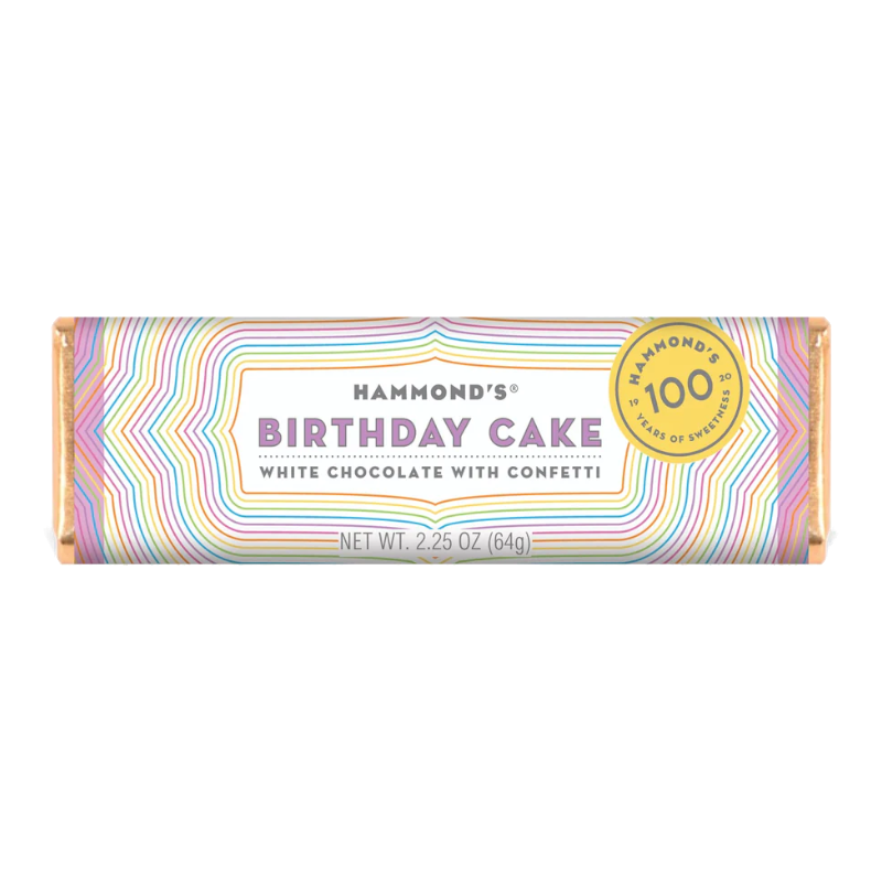 Hammond's Birthday Cake White Chocolate Bar - 2.25oz