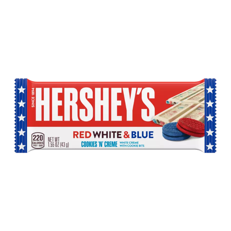 Hershey's Cookies 'n' Cream Red White & Blue Bar - 1.55oz (43g) [Canadian]