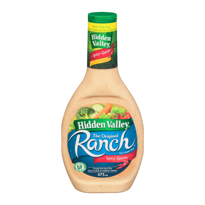 Hidden Valley Spicy Ranch Dressing 473ml Canadian USA Bites   Hidden Valley Ranch Spicy Dressing 473ml 800x800 