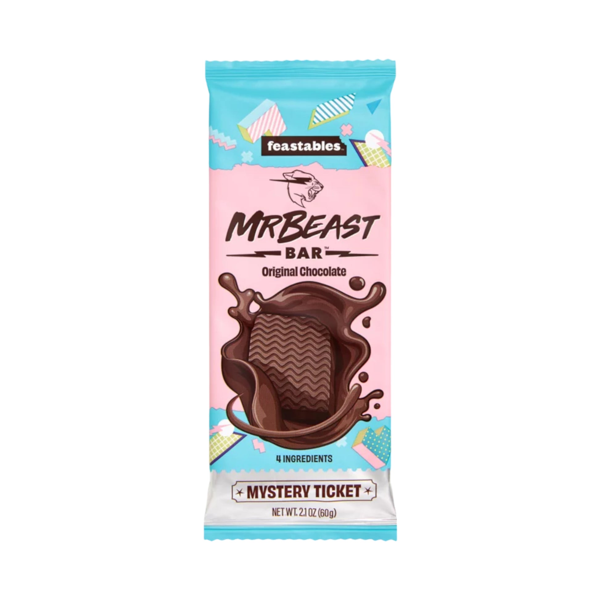 Feastables MrBeast Milk Chocolate Crunch Bar, 2.1 oz (60g), 1 Bar