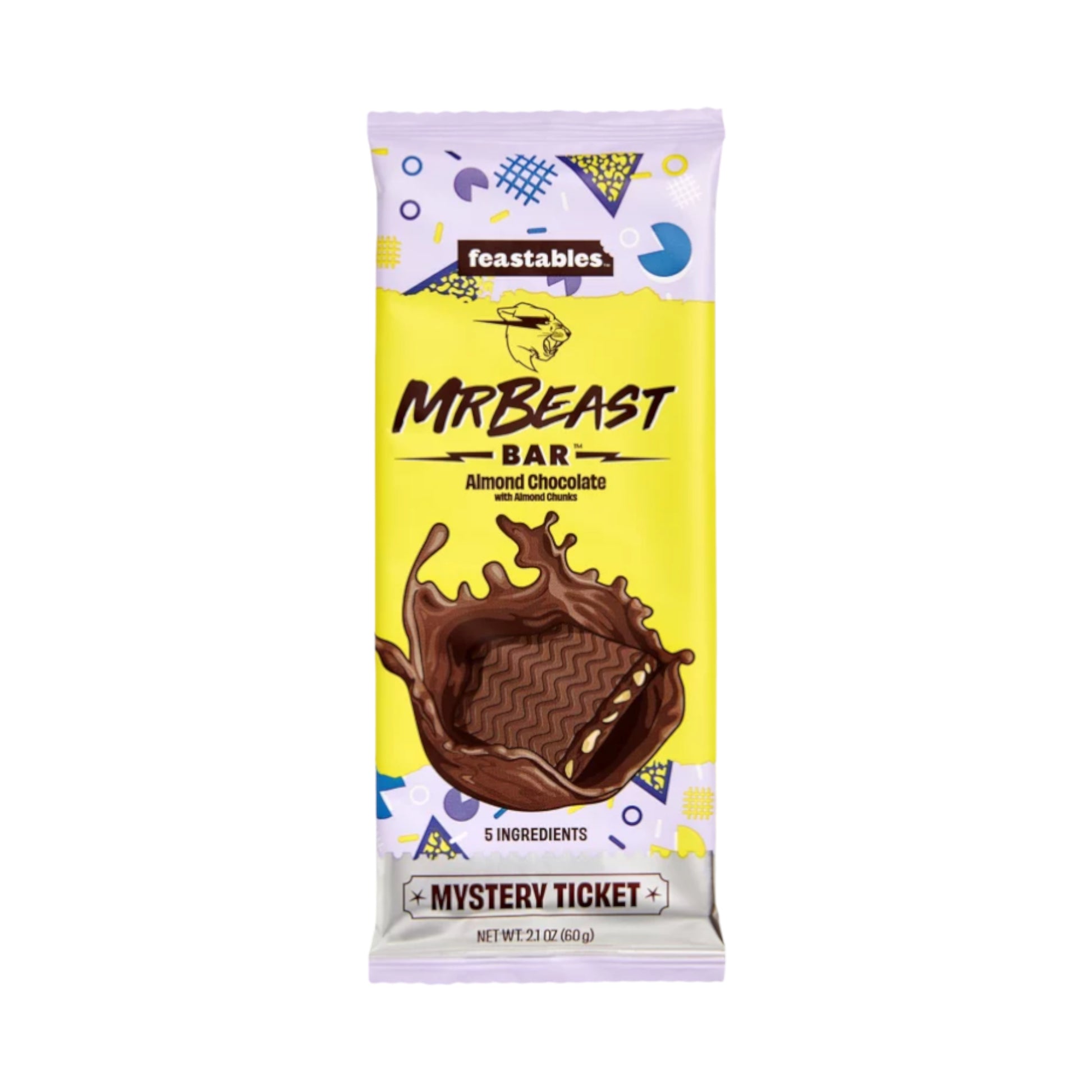 Feastables MrBeast Almond Chocolate Bar 2.1 oz 60g 1 bar 