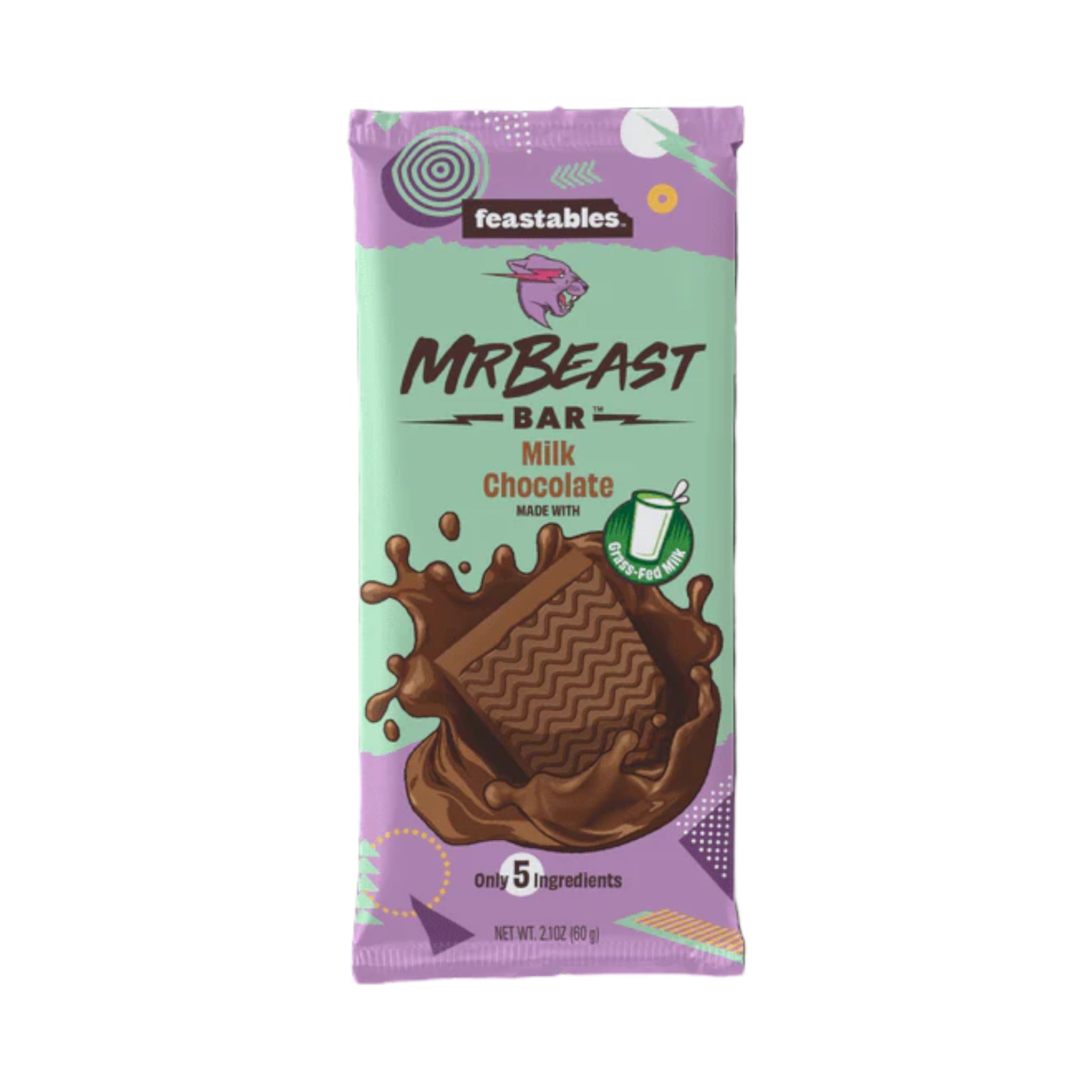 Feastables MrBeast Milk Chocolate Bar, 2.1 Oz (60g), 1 Bar – USA Bites