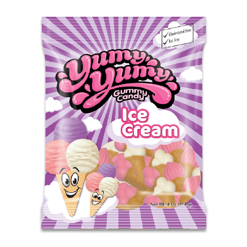 Yumy Yumy Gummy Candy Ice Cream Cones - 4oz (114g)