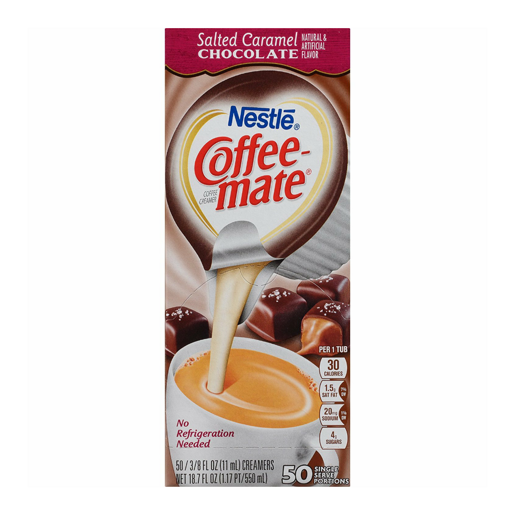 Coffeemate Salted Caramel Chocolate Liquid Creamer Single USA Bites