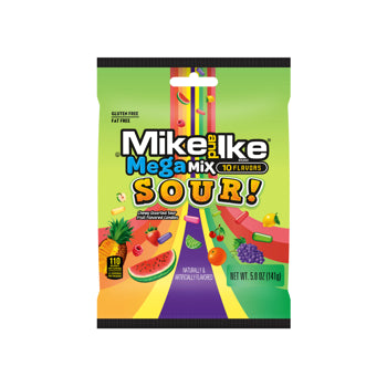 Mike & Ike Mega Mix Sour Peg Bag - 5oz (141g)