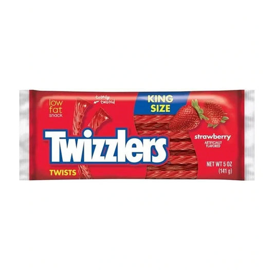 Twizzlers Strawberry Twists Candy King Size 141g