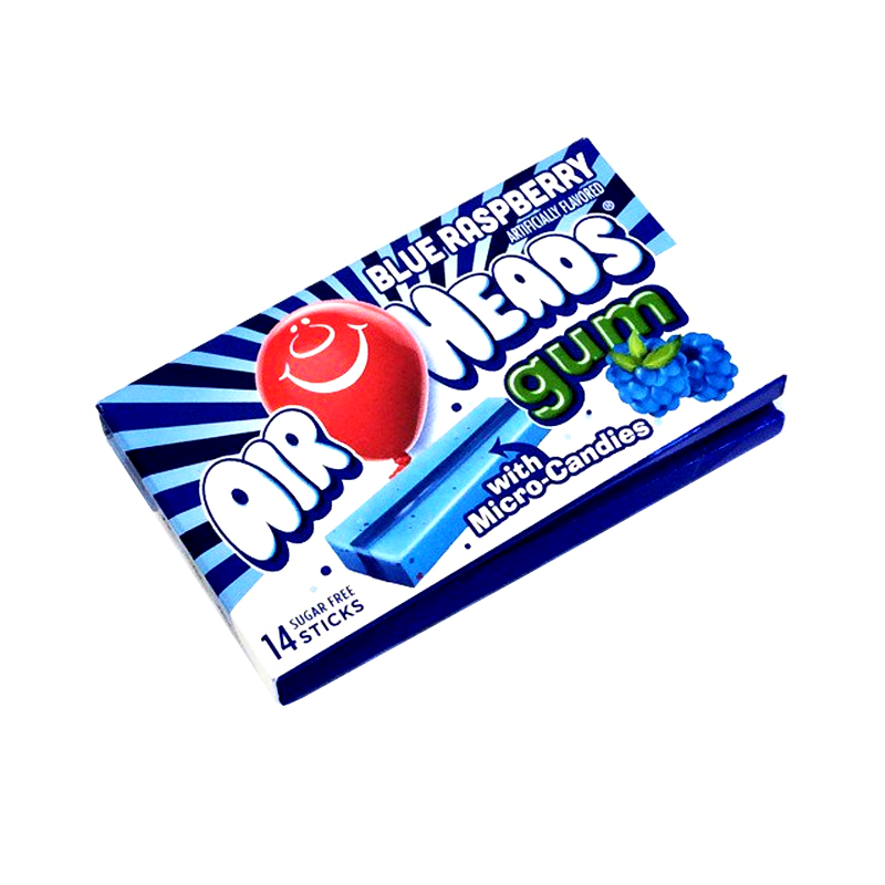 Airheads Sugar Free Gum with Micro Candies - Blue Raspberry - 14 Stick