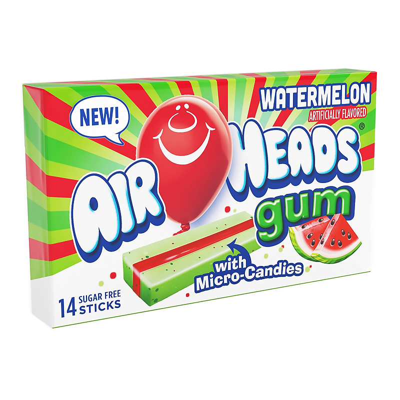 Airheads Sugar Free Gum with Micro Candies - Watermelon - 14 Stick