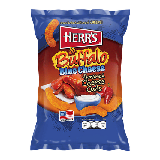Herr's Cheese Curls - Buffalo Blue Cheese Flavour Puffs - 7oz (199g)