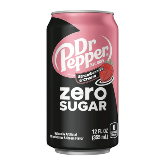 Dr Pepper Strawberries & Cream Zero Sugar - 12oz (355ml)