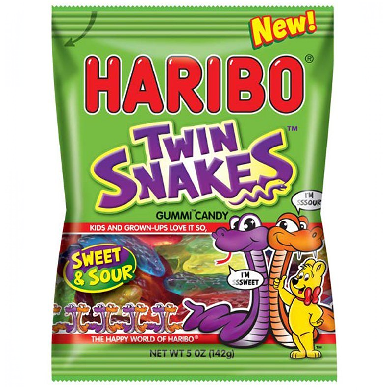 Haribo Sweet & Sour Twin Snakes - 5oz (142g)