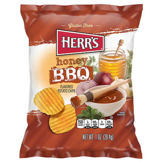 Herr's Honey BBQ Flavoured Chips - 1oz (28.4g)