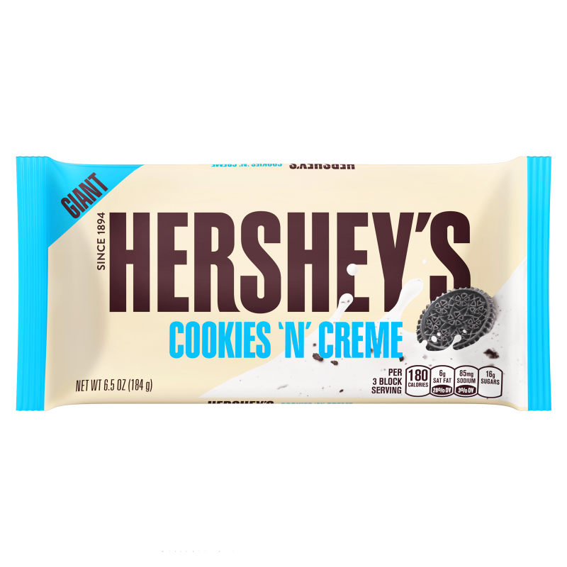 Hershey's GIANT Cookies and Creme Chocolate Bar 6.5oz (184g)