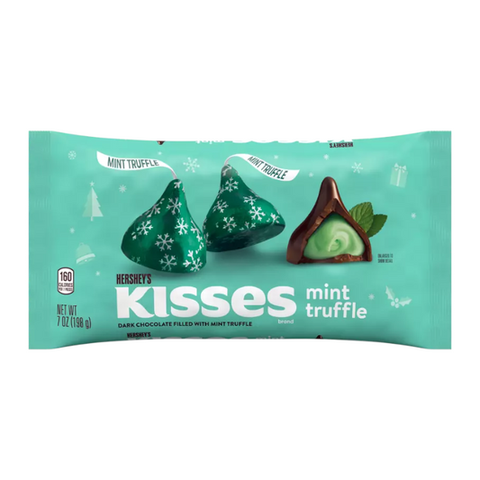 Hershey's Kisses Dark Choc Mint Truffle Filled 7oz (198g) [Christmas]