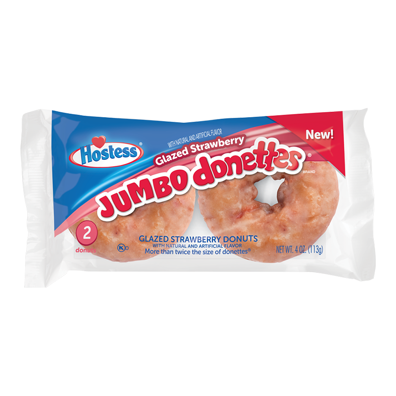 Hostess - Glazed Strawberry Jumbo Donettes - Twin Pack - 4oz
