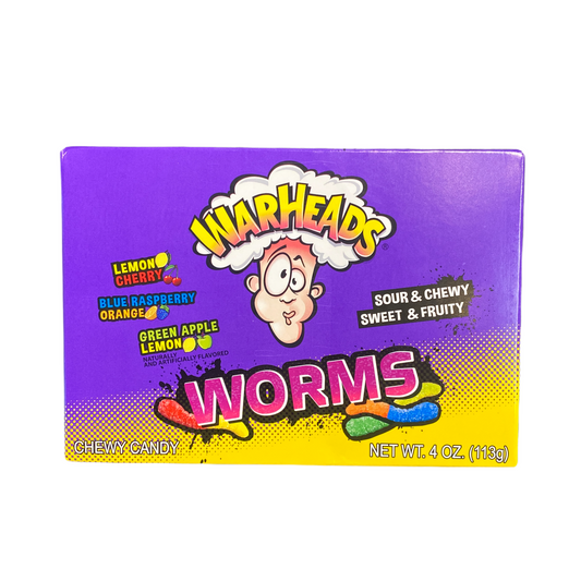Warheads Sour Worms - 4oz (113g) - Theatre Box