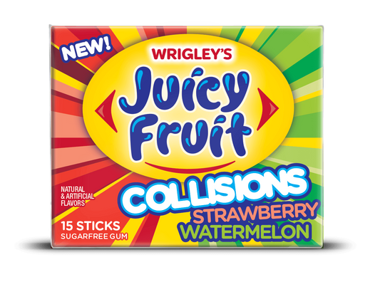 Juicy Fruit Collisions Strawberry Watermelon Gum 15 piece