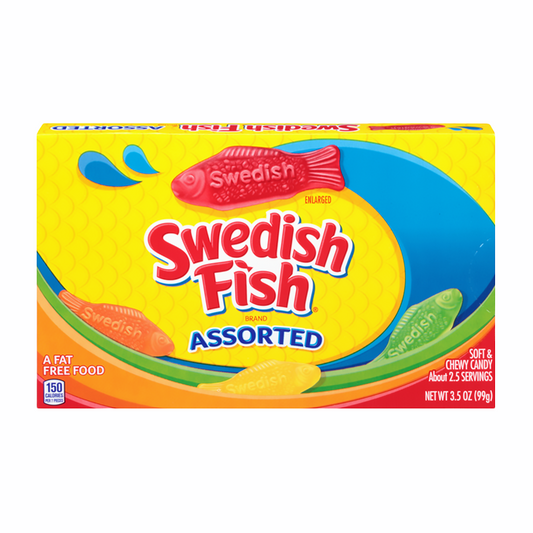Swedish Fish Assorted Flavours - 3.5oz (99g) - Theatre Box