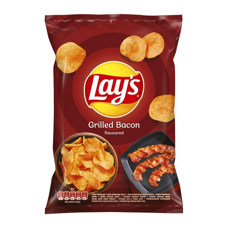 Lay's Grilled Bacon Flavoured Potato Crisps - 140g (EU)