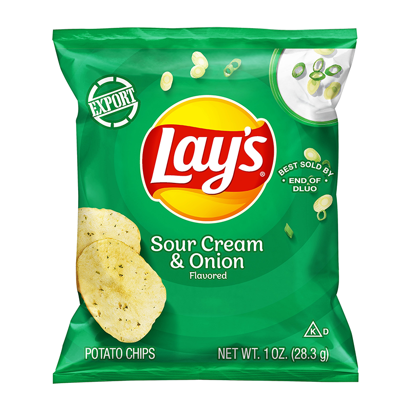 Lay's Sour Cream & Onion Potato Chips - 1oz (28.3g)