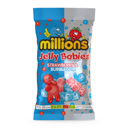 Millions Strawberry Bubblegum Jelly Babies - 190g