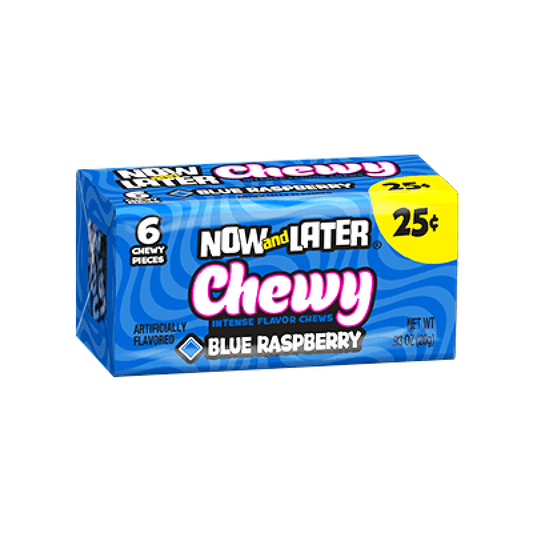 Now & Later 6 Piece CHEWY Blue Raspberry Candy