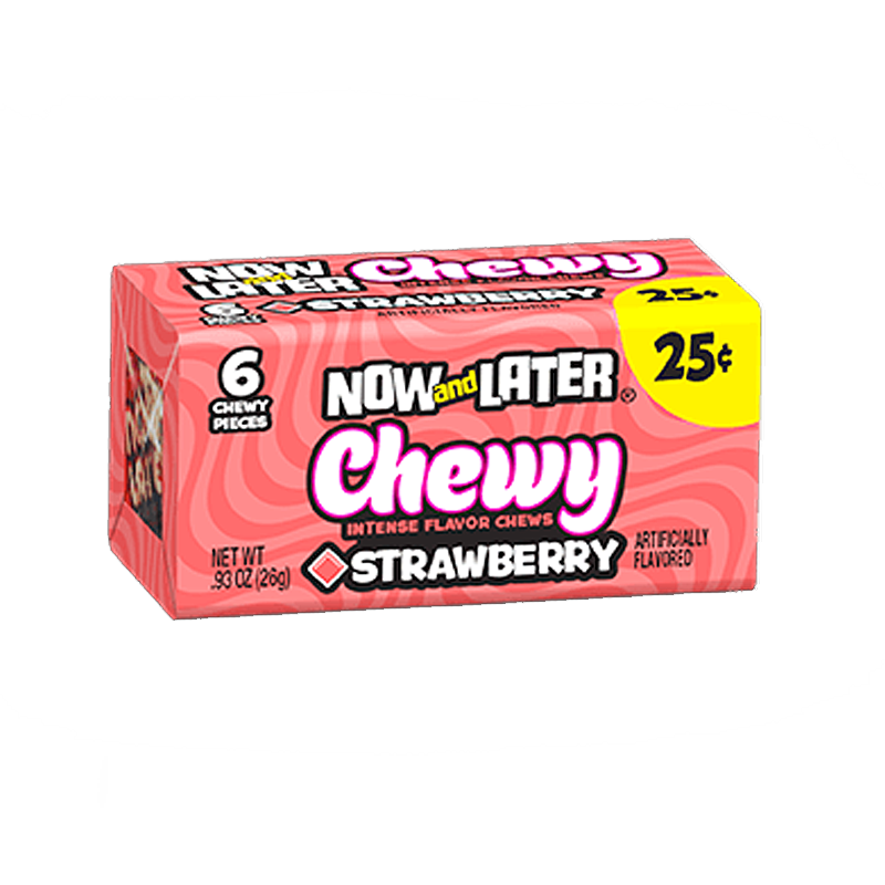 Now & Later 6 Piece CHEWY Strawberry Candy 0.93oz (26g)