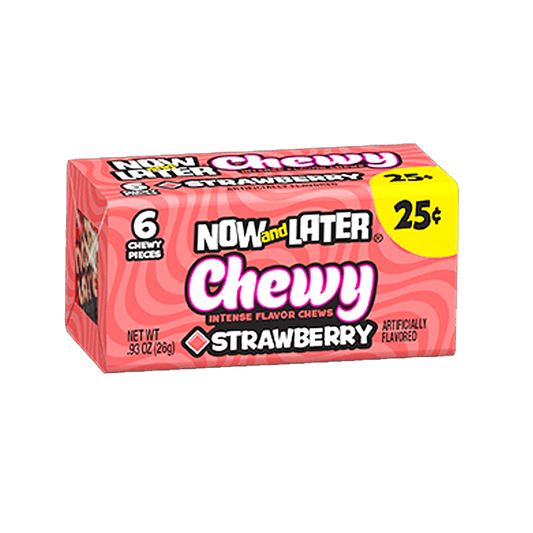 Now & Later 6 Piece CHEWY Strawberry Candy 0.93oz (26g)