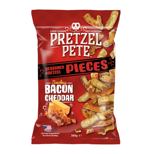 Pretzel Pete Smoky Bacon Cheddar Seasoned Pretzel Pieces - 160g