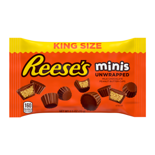 Reese's Peanut Butter Unwrapped Mini Cups King Size 2.5oz (70g)