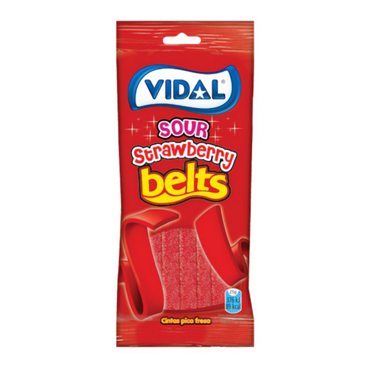 Vidal Sour Strawberry Belts - 3.5oz (100g)