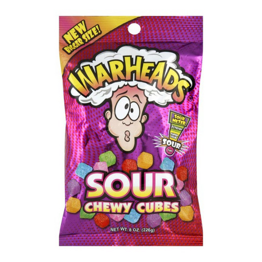 Warheads Sour Chewy Cubes Peg Bag - 8oz (226g)