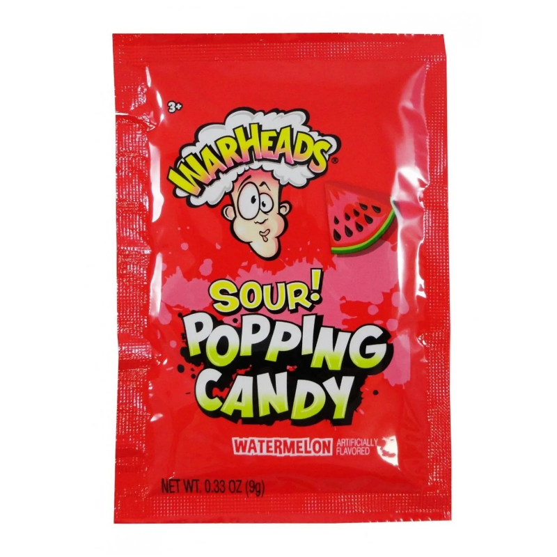 Warheads Sour Popping Candy Pouch - Watermelon - 0.33oz (9g)